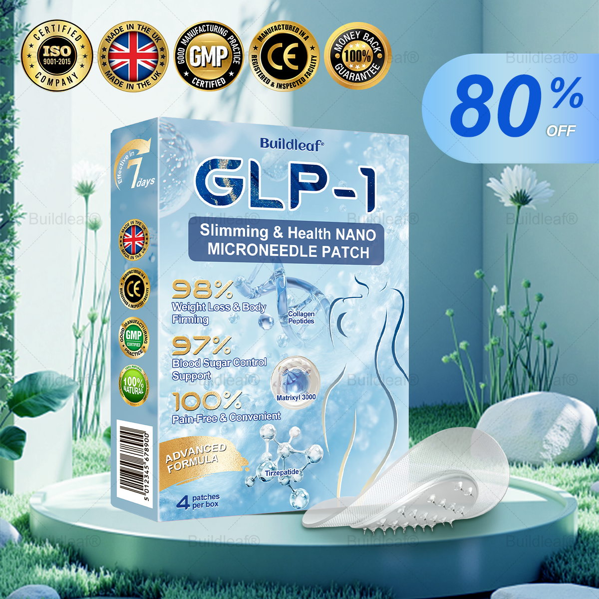 [Last Day Promotion 60% OFF] Buildleaf® Tirzepatide Slimming & Health Nano Microneedle Patch 🇺🇸👩‍⚕️(Zero Pain, 24/7 Release | Lose 20lbs FAST | 90%Sugar DropI)